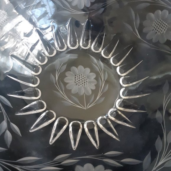 VTG W.J. Hughes Cornflower Bowl 9.5" New Martinsville 'Radiance' Pattern 9.5" - Picture 3 of 9